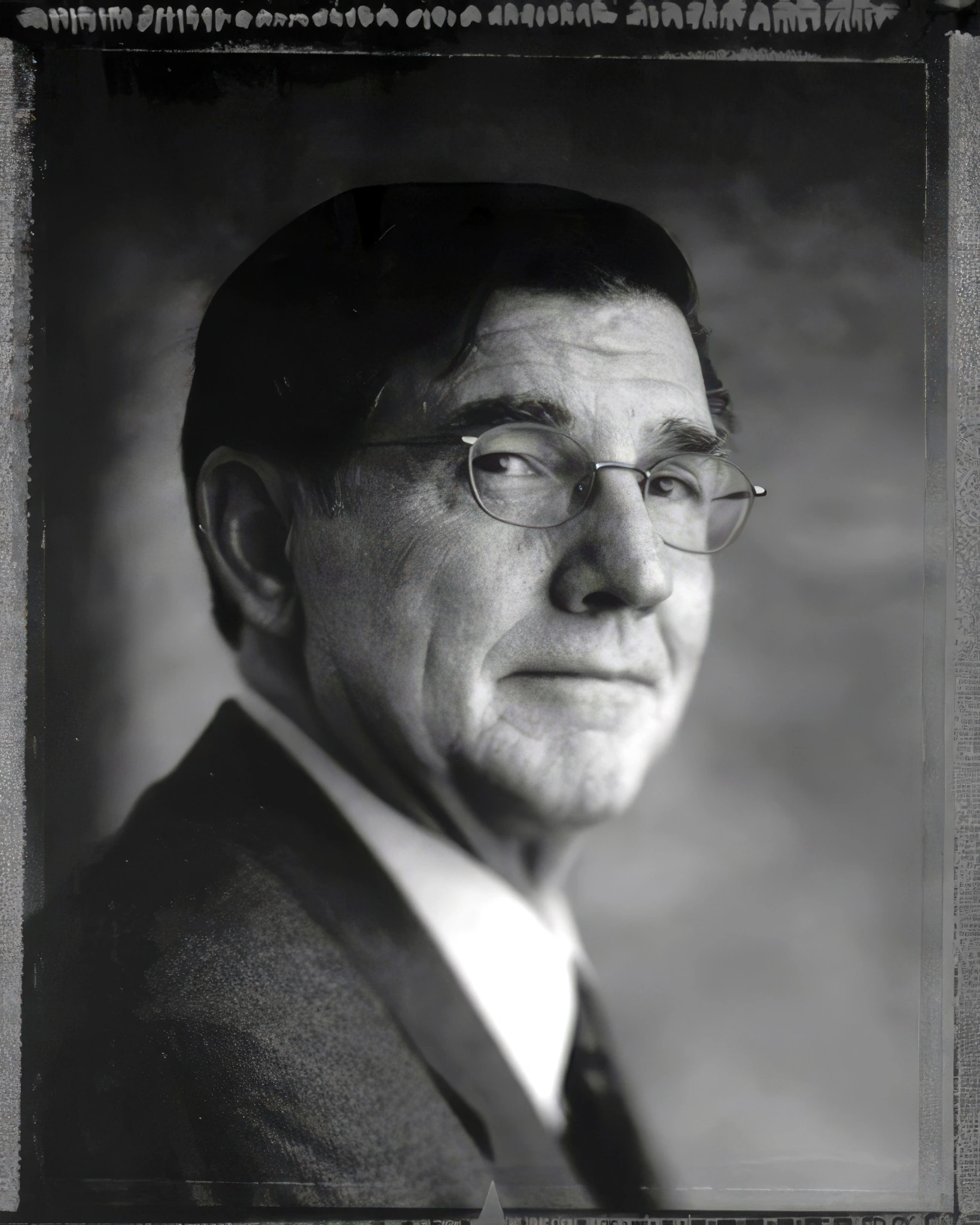 Vintage black-and-white portrait in a frame